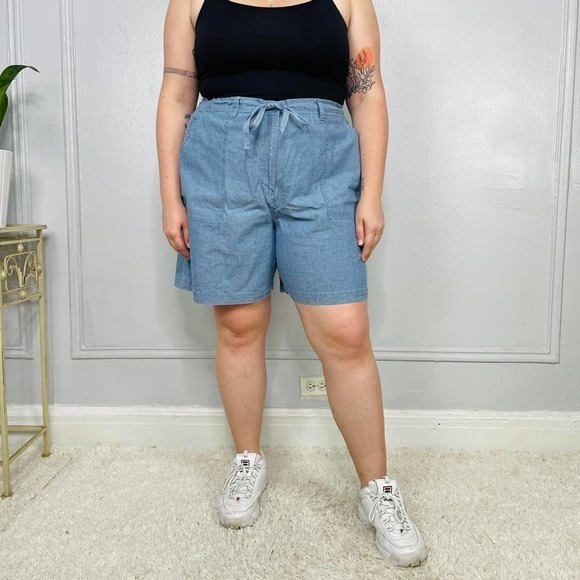 Vintage Y2K‎ Chambray shorts - Picture 2 of 4